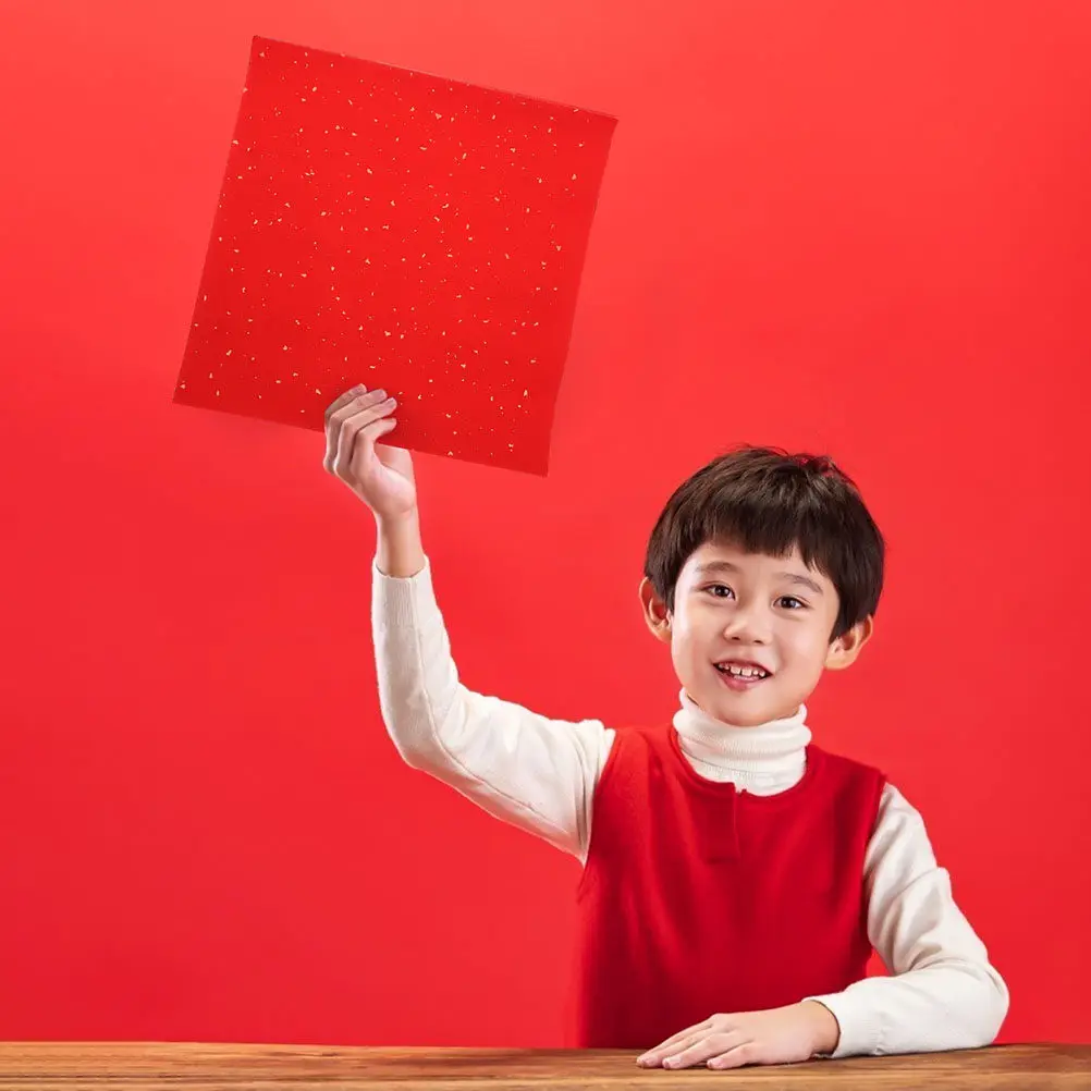 Red Fu Character Calligraphy Paper 60 Sheets, Thick Smooth DIY Chinese New Year Spring Festival Decoration