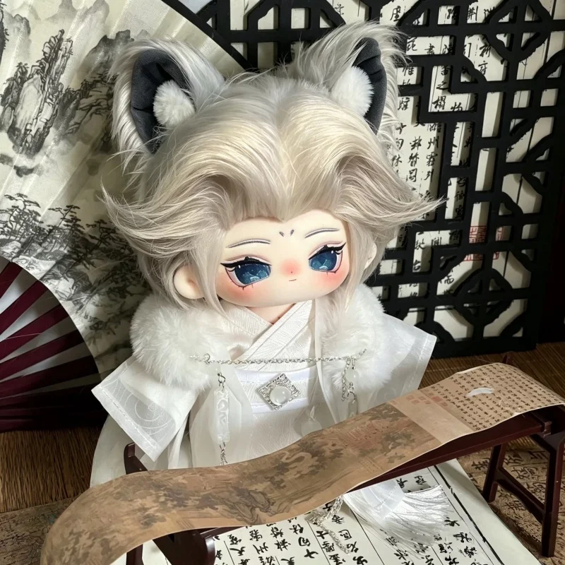 Su Yu 20cm Cotton Doll Fox Ear Ancient Style Fox Scholar Cos Plush Stuffed Toy With Doll Clothes Cute Ideal Gift For Anime Fans