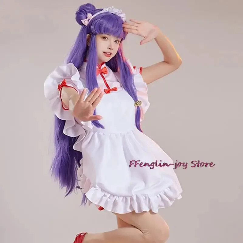 Gameboy Shampoo Cosplay Cheongsam Vestito Cos Anime Gameboy Ruolo Shampoo Cameriera Vestito Costume Sexy Set Completo Parrucca Viola