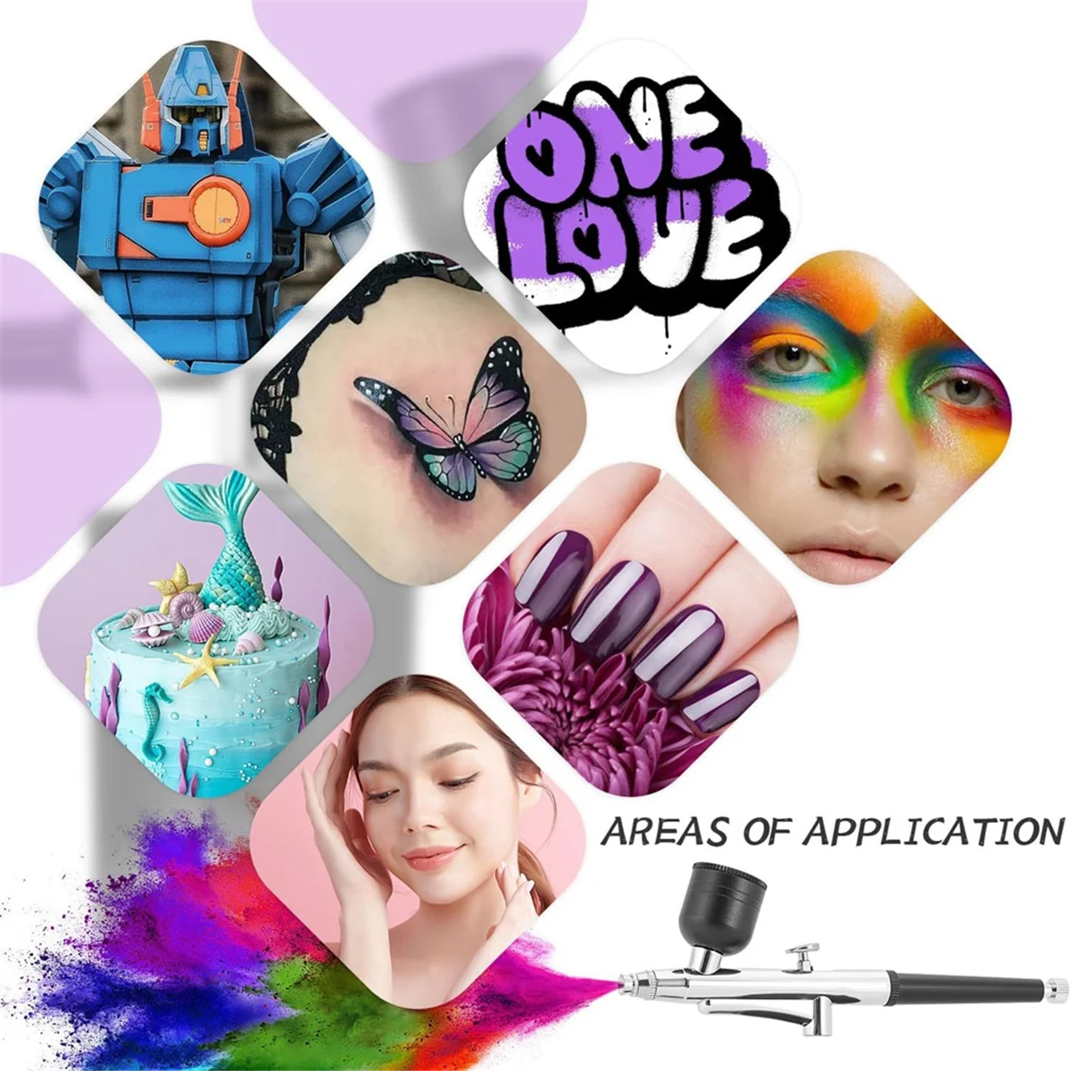 Airbrush Kit Draadloze Compressor Airbrush Set, Automatisch Verwerkt Model Schilderen, Nagels, Make-Up B