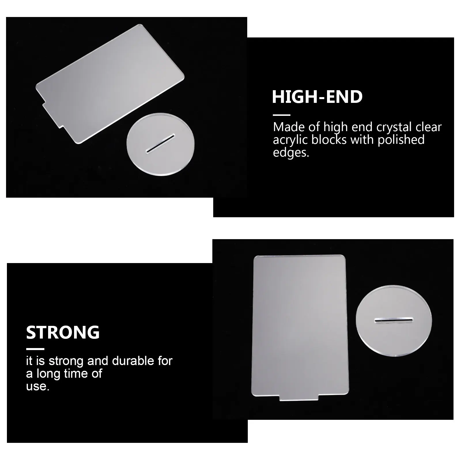 5Pcs Acrylic Sign Holder Transparent Crystal Clear DIY Standing Sign Base for Cartoon Character Table Number Card Menu Display