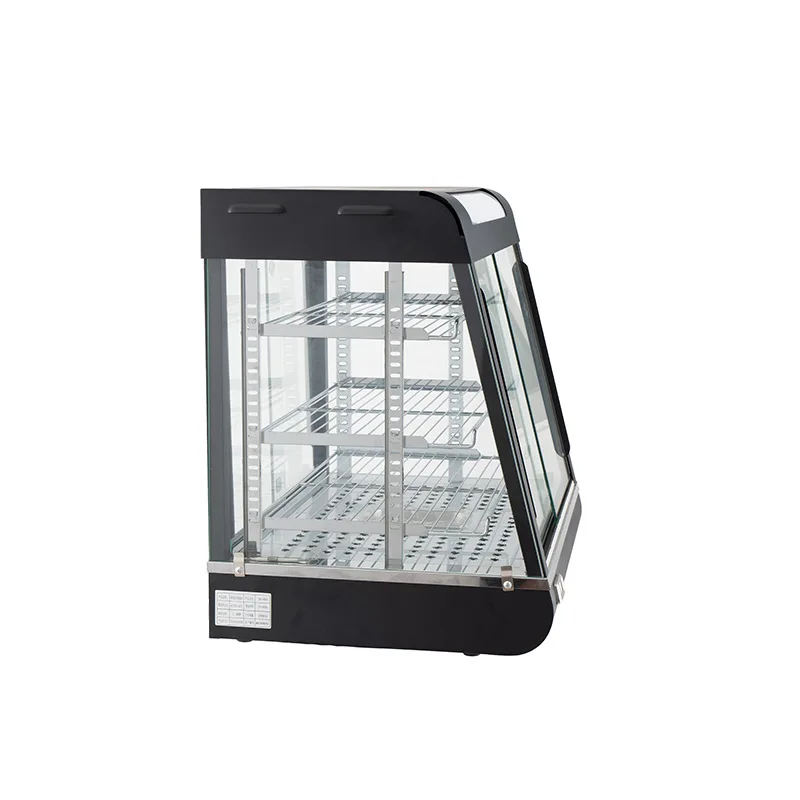 Commercial black arc insulation cabinet double door display cabinet fresh-keeping heating cabinet