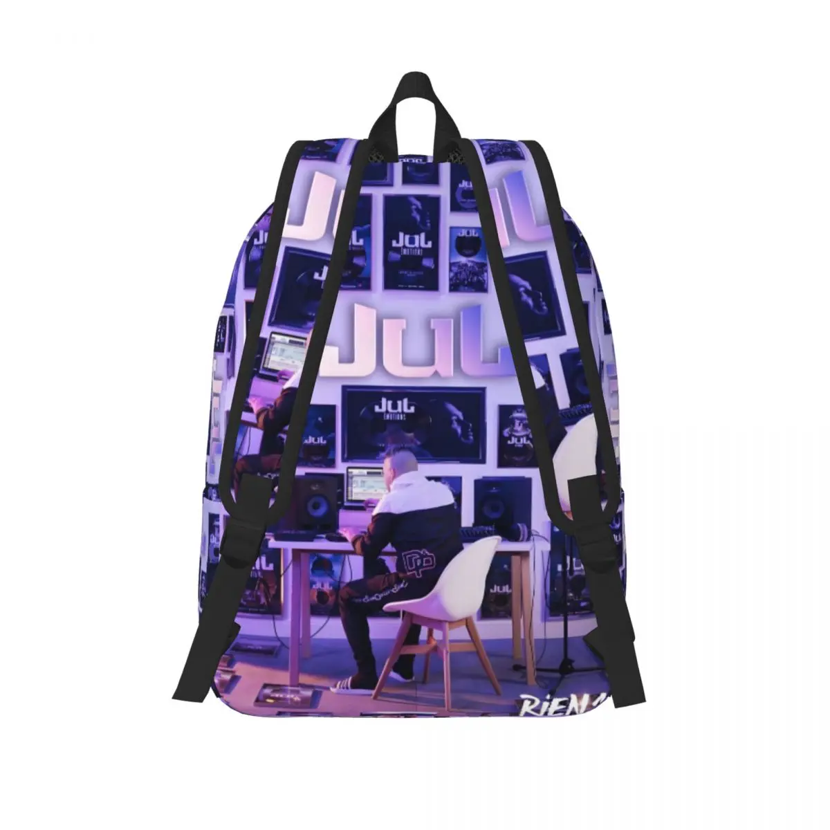 Custom 3D Printing Hip-Hop Jul Singer Canvas Backpacks Rien 100 Rien School College Travel Bags Bookbag Fits 15 Inch Laptop