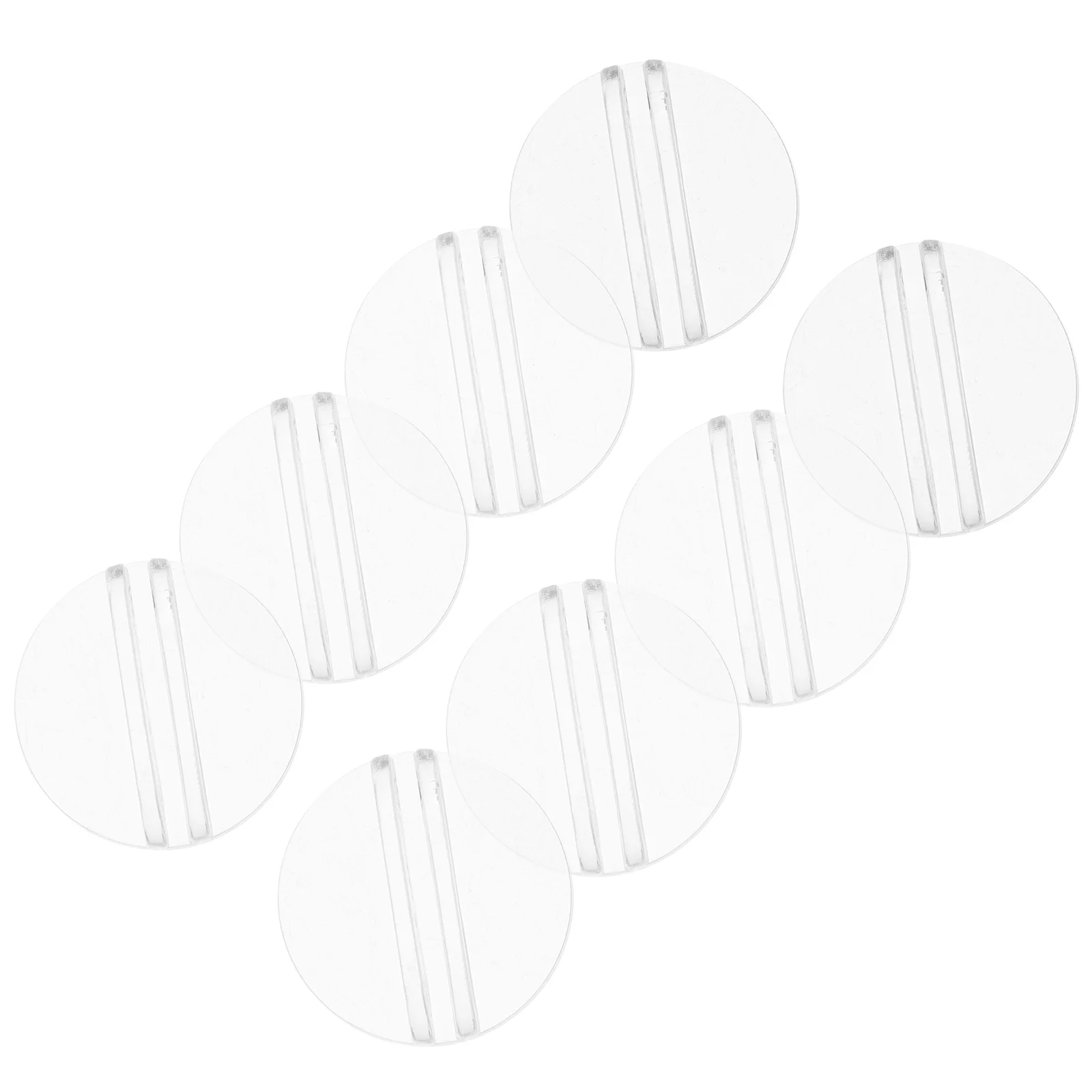 

50 Pcs Round Transparent Card Holder Business Display for Desk Sign Plastic Stand Clear Multiple Holders