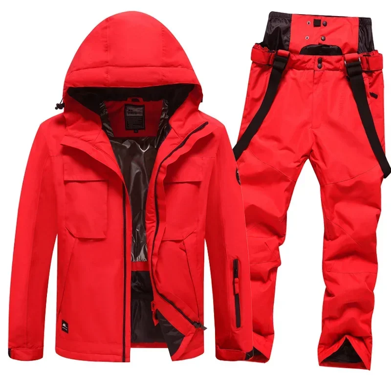 

New Men's Snowy Mountain Ski Suit Winter Outdoor Windproof Waterproof Skiing Sets Waterproof Jacket Pants Warm Women Snow Suits