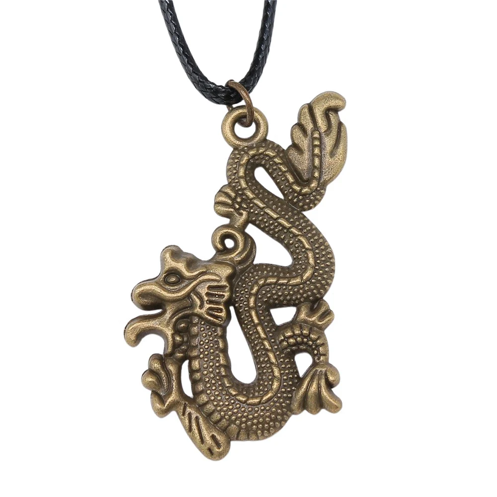 Necklaces With Pendant Wedding Anniversary Necklace Leather Chain 45Cm Chokers Choker Snake Lizard Dragon Anime
