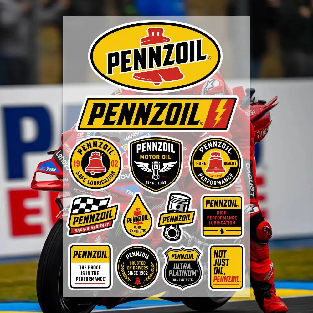 P-ennzoil Stickers Moto Sticker Auto Body Bumper Windows Motorcycle Laptop Walls Vinyl Decal Car Tuning Accessories