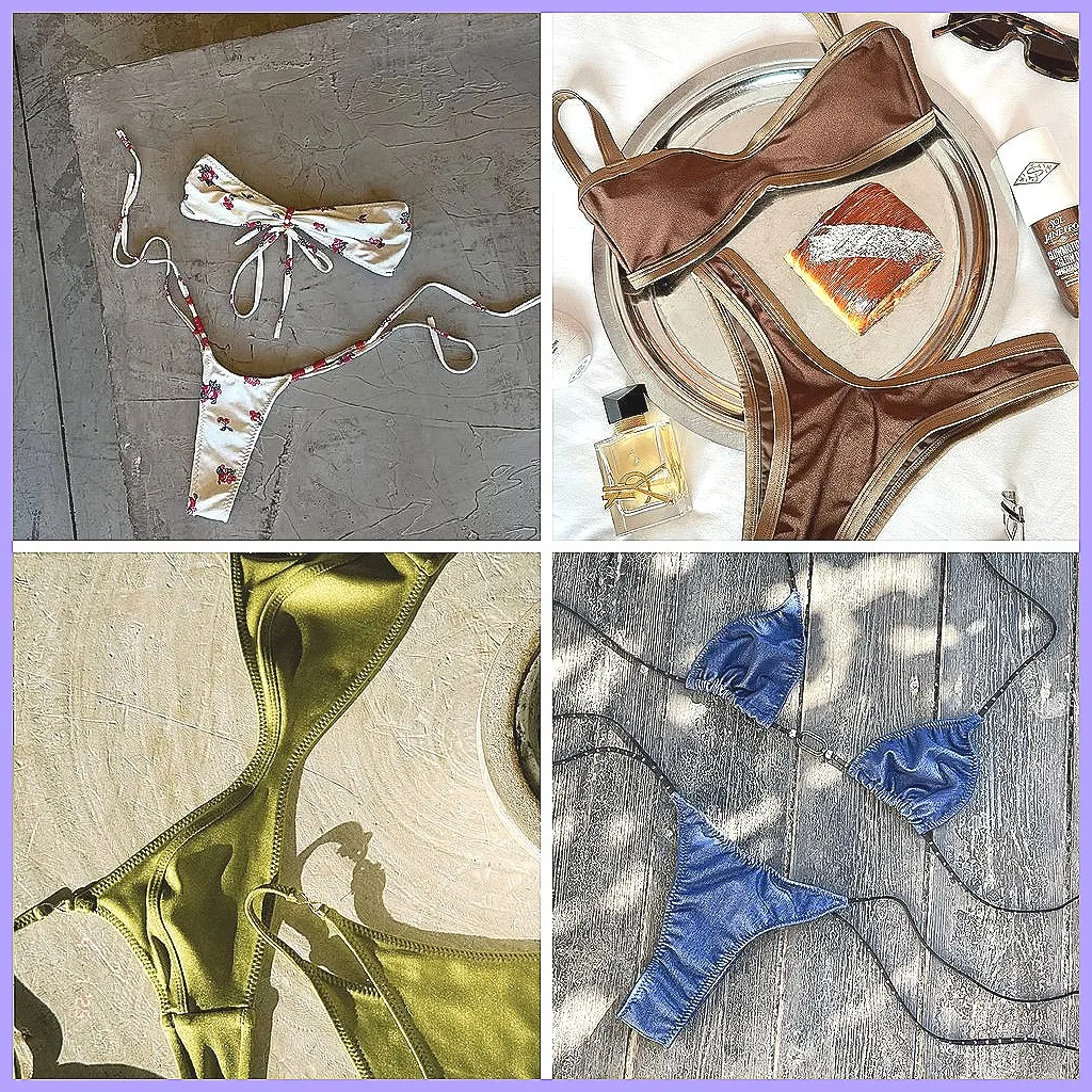 

Sexy Bead Halter Bikini Set High Leg Two Piece Swimsuit Beachwear