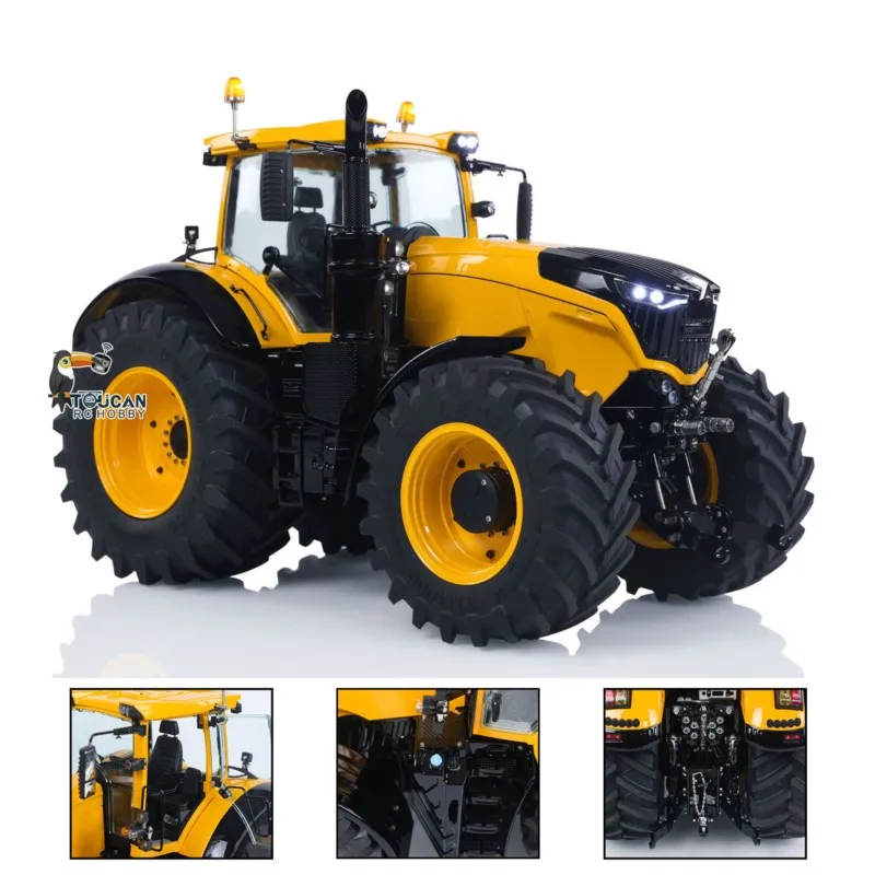 1/14 LESU 1050 90% Metal RC Hydraulic Tractor 4x4 Farm Truck Model PL18EV Lite Radio Upgrade Smoking Sound Machine Car Toy