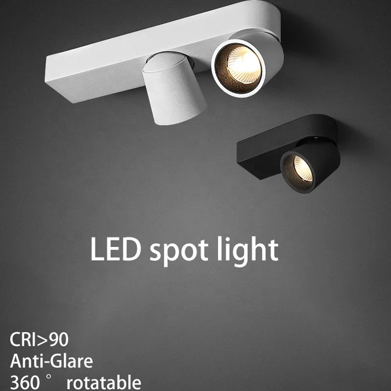 Surface Mount Downlight 360 Rotation Adjustable Led SpotLight 9W 110V Aluminum Ceiling Wall Lamp For Home