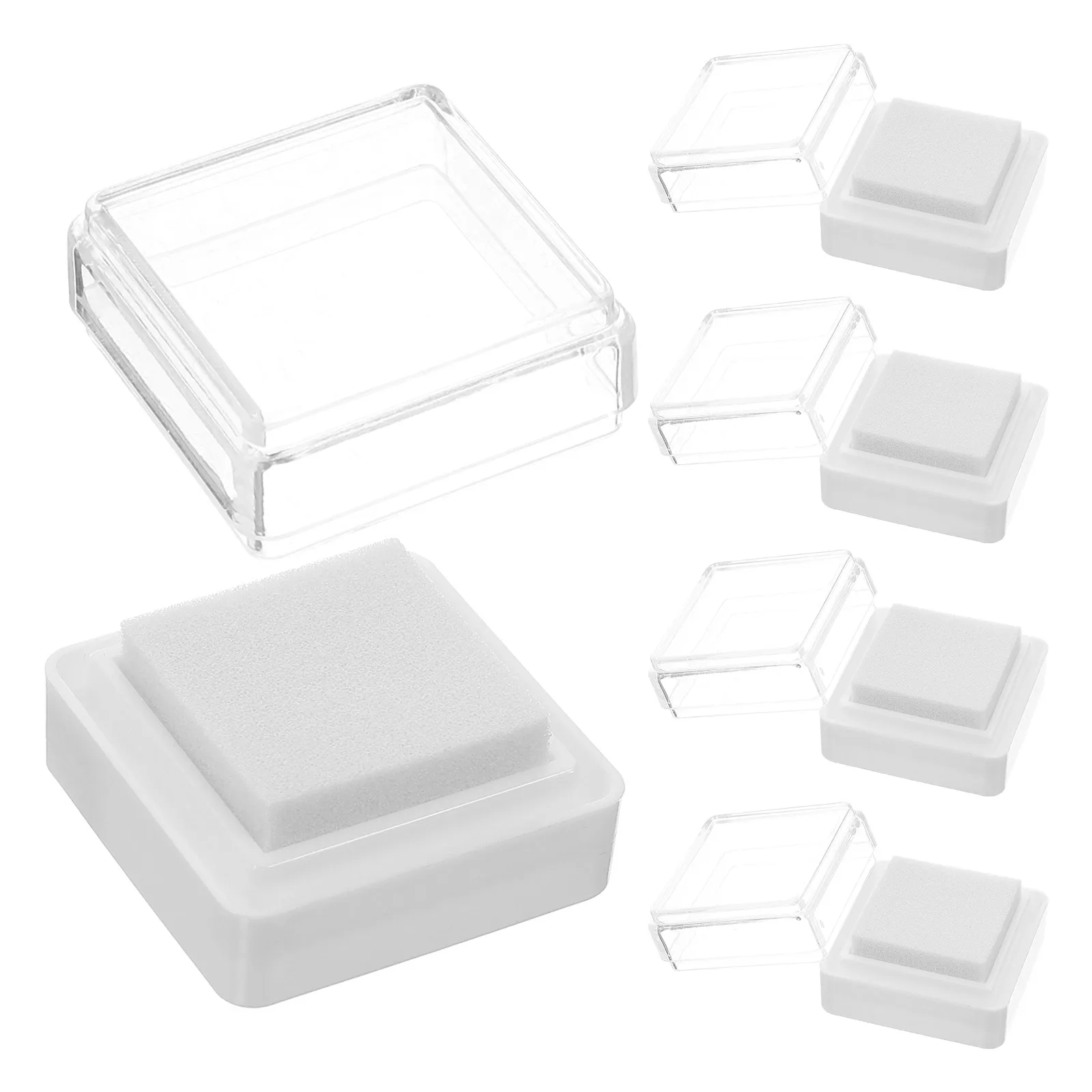 5pcs Blank Ink Pad Empty Fingerprint Craft Pads for Stamping Diy Unilateral High Density Sponge Office Washable Stamp