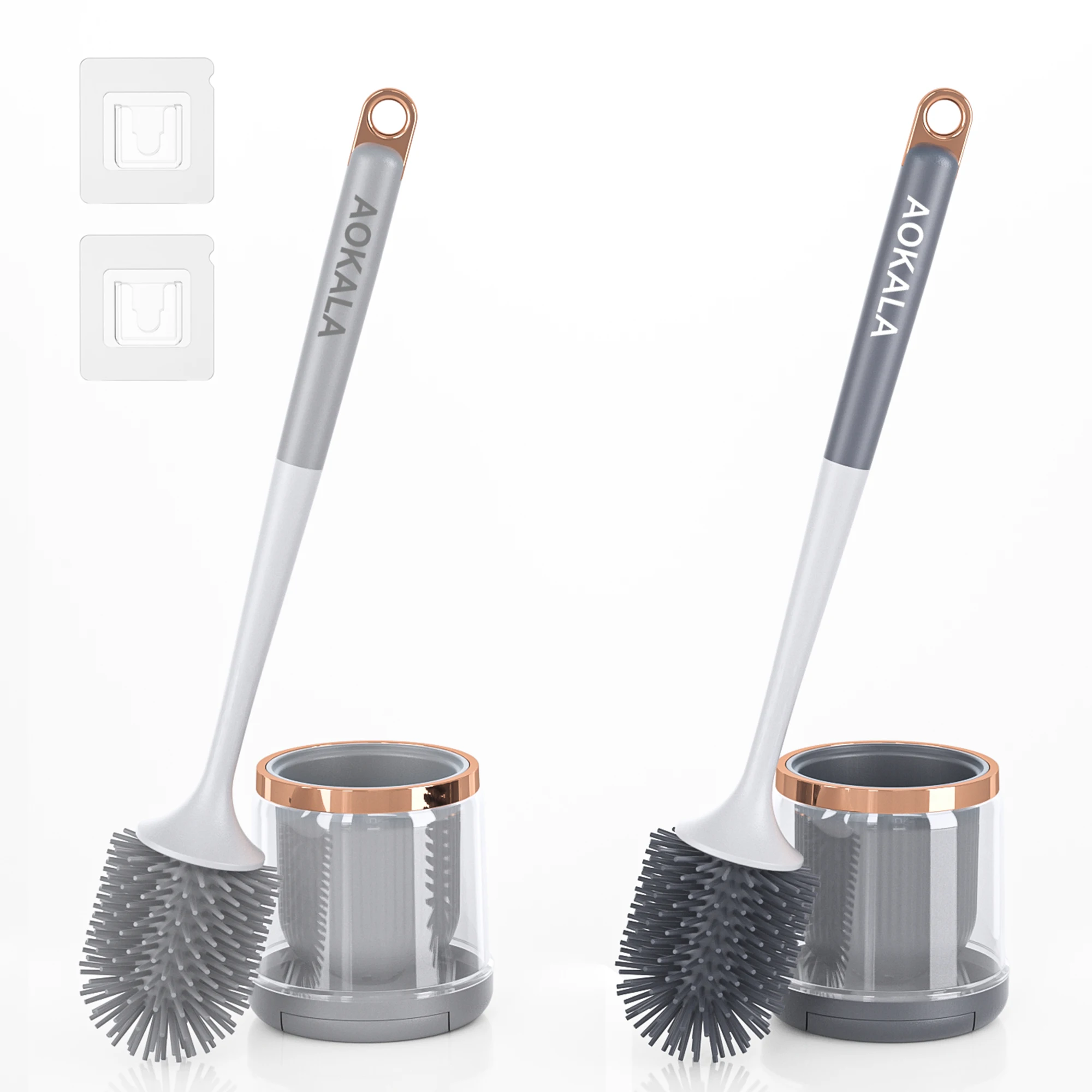 

Toilet Brush and Holder with Tweezers Long Handle for Bathroom Deep Cleaning Silicone Toilet Brush SetToilet