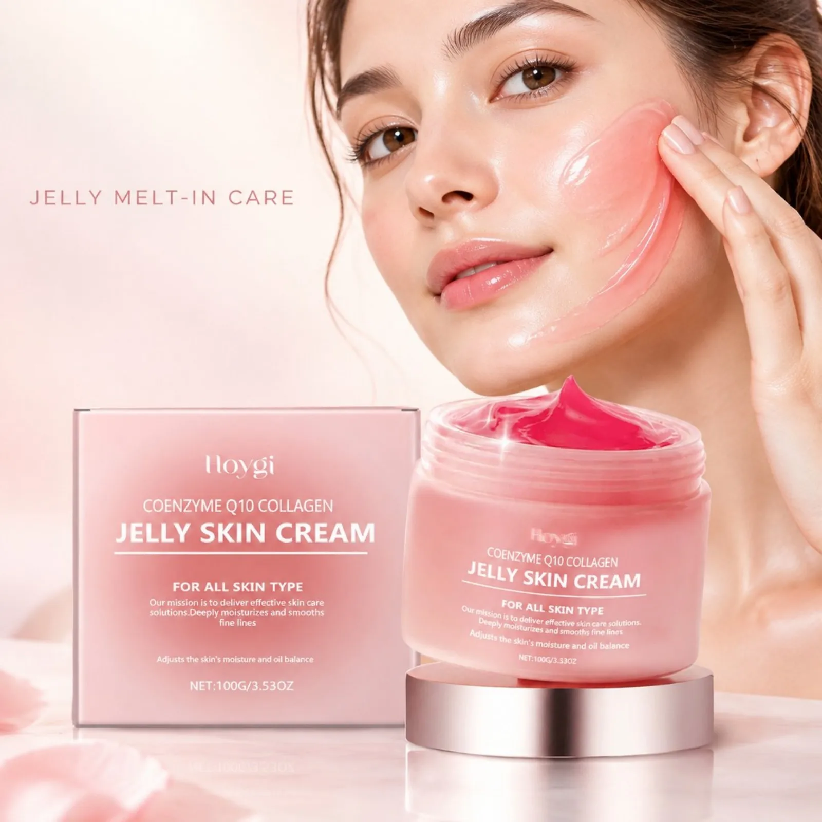 Collagen Jelly Cream Deep Hydration Firming Brightening Face Moisturizer Fade Fine Lines Increase Skin Elasticity for Daily Care