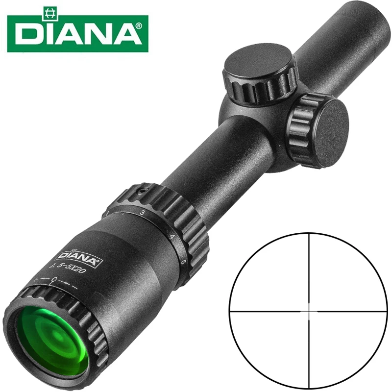 1.5-5X20 Hunting Outdoor Gun Aiming Dense Point Line Differentiation Internal  Support  Adjust Short Rifle Optics Scope