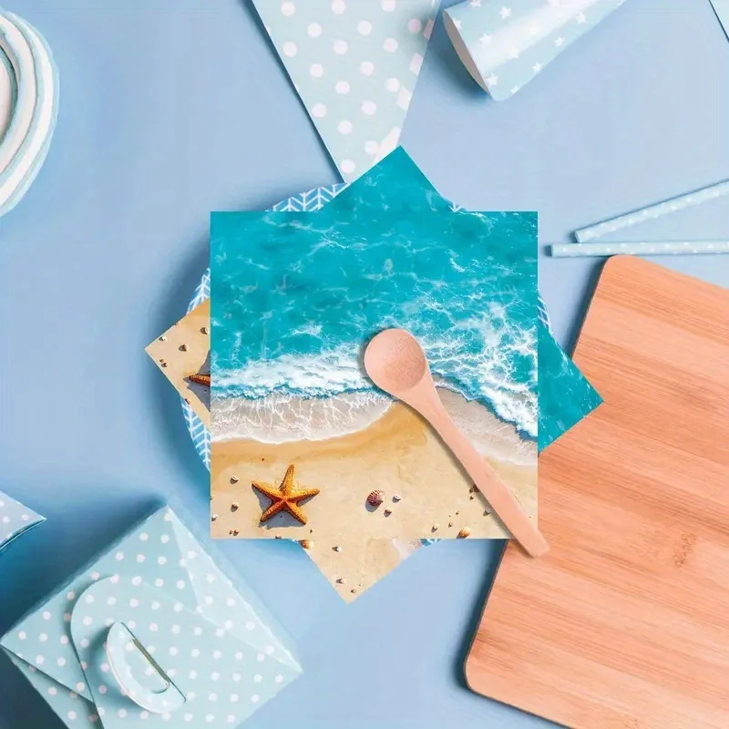 Summer Hawaiian Ocean Beach Theme Servietten – geeignet für Hochzeiten, Bars und Batmitzva, – dekorative Servietten im Sommer-Strand-Stil – Detail 6