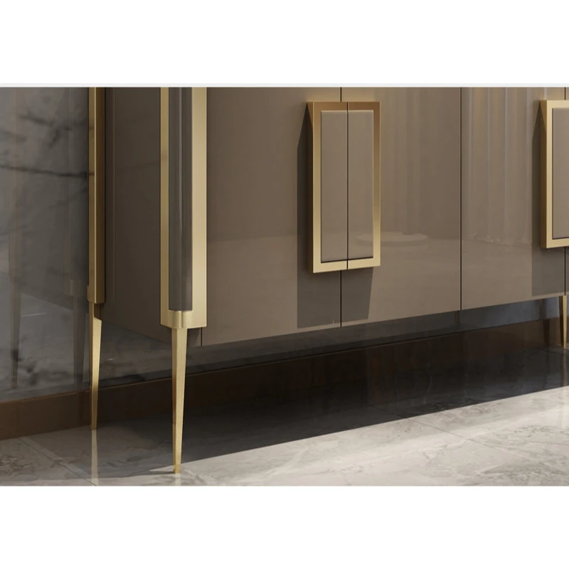 Armadietto da pranzo leggero e di lusso in ardesia, soggiorno, piccola famiglia, semplice e moderno, con portico in marmo