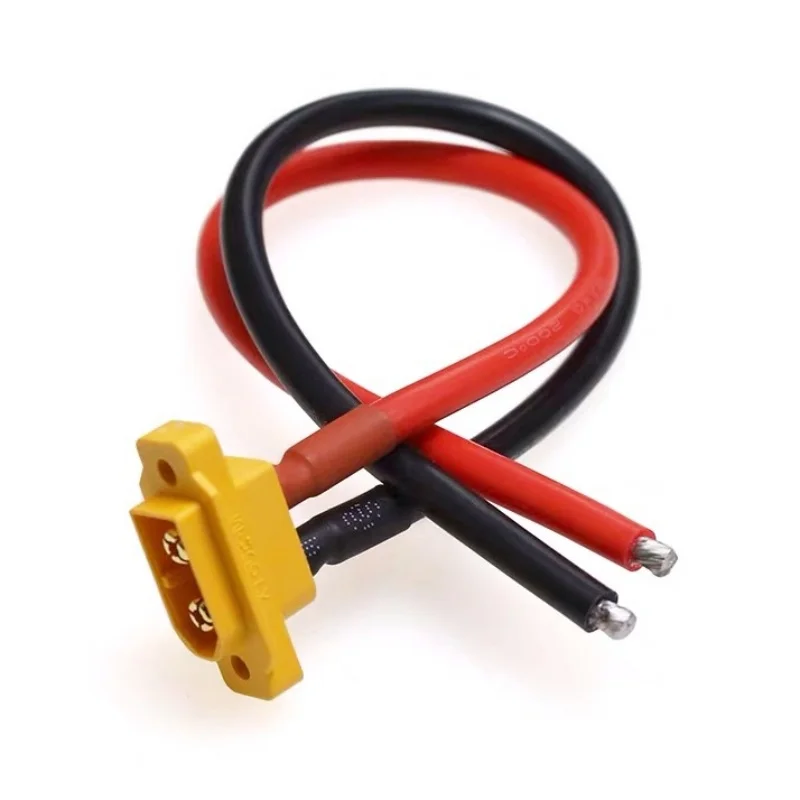 XT60E 30A Lithium Battery Charging Plug Fixed Male Gold-plating plug XT60 with cable female connector 12AWG