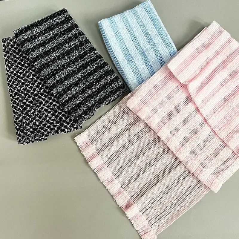 Exfolierender Waschlappen Rückenschrubber für die Dusche für Männer Silberionen-Multifunktions-Schaumbadetuch Extra Langes Peeling-Handtuch – Detail 12