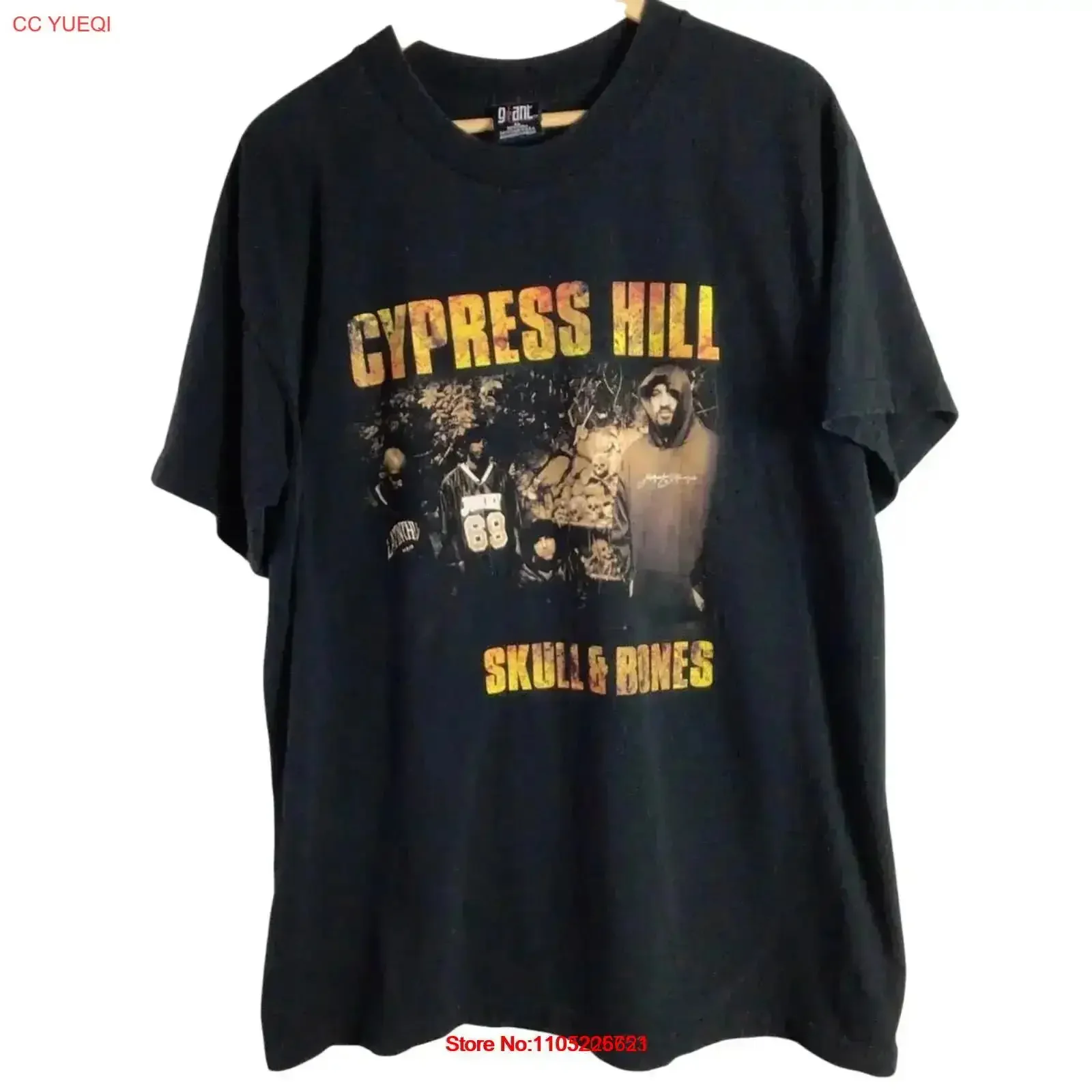 Vintage Cypress Hill Skull Bones 2000 Tour T Shirt Black XL Washed Slightly Soft homme fashion Comfortable Breathable vintage