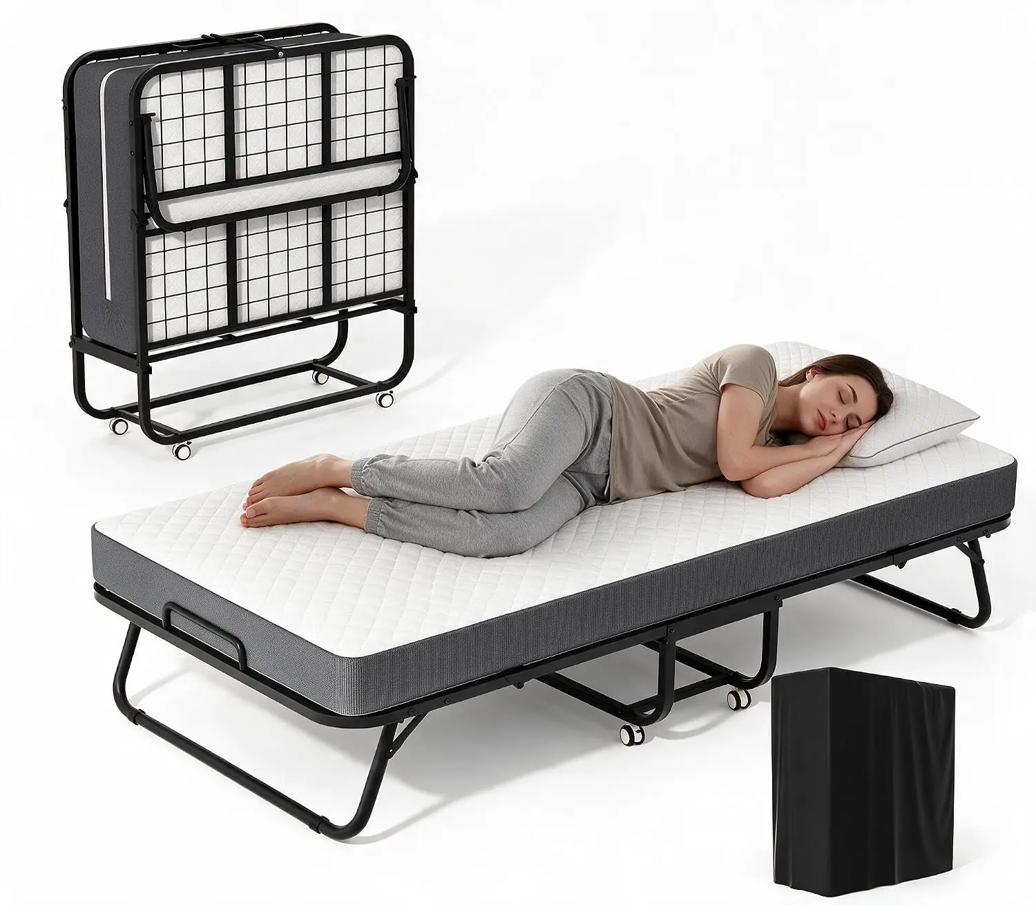 Folding Guest Bed Single 75