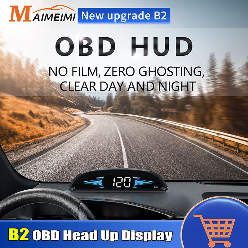 B2 untuk HUD Head Up mobil OBD2 GPS Speedometer nomor satelit jam cerdas pengukur Digital aksesori elektronik otomatis