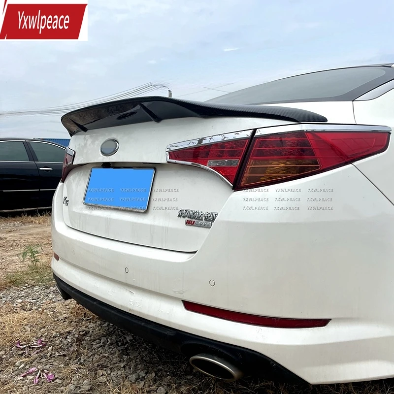 

For Kia K5 / Optima spoiler 2011 2012 2013 Real Carbon Fiber R-type Rear Trunk Lip Spoiler Body Kit Accessories