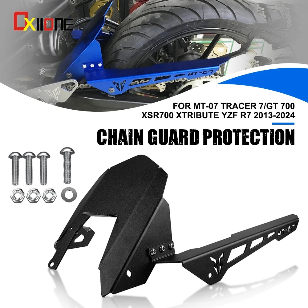 Motorcycle For Yamaha MT-07 Tracer 7/GT 700 XSR700 XTribute YZF R7 2013-2023 2024 Rear Wheel Drive Chain Guard Cover Protection