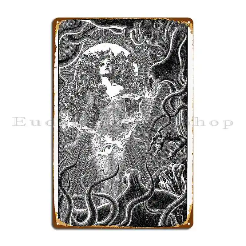 Succubus The Lustful Demon Metal Plaque Kitchen Designing Rusty Customized Wall Decor Tin Sign Poster