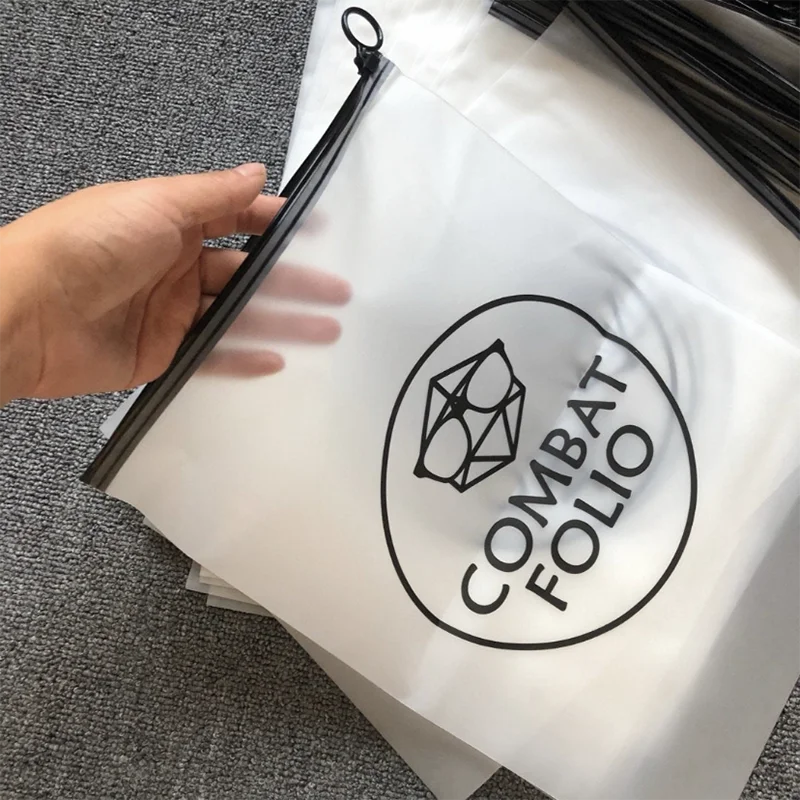 10Pcs Free Custom Logo Matte Bag EVA Ziplock Bag Storage for Cosmetic/Underwear Sock Transparent Package Bag Storage Pouch Bag