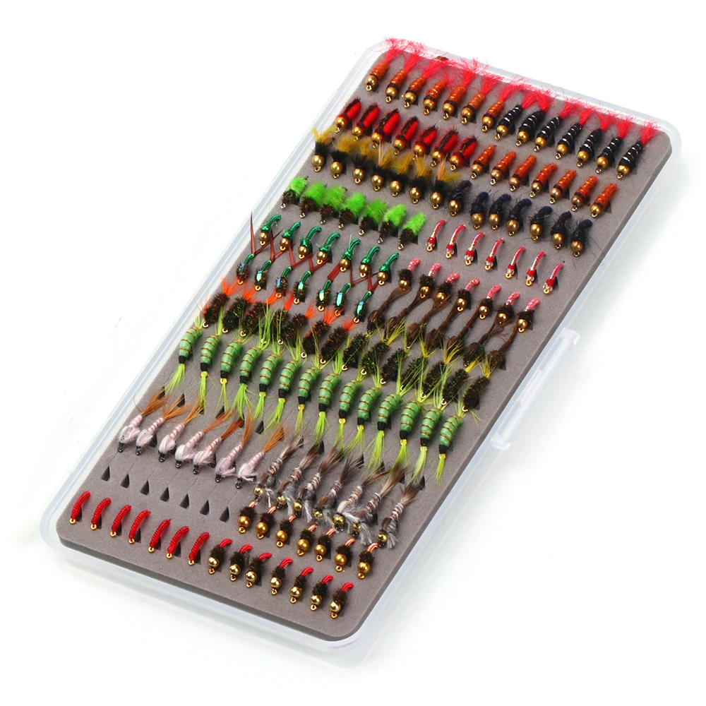 147PCS Scud Nymph Midge Larvae Box Set Fly Fishing Flies Trout Grayling Panfish Lure Carp Artificial Fish Bait