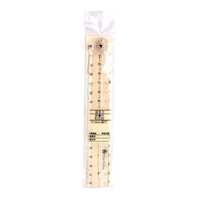 Clear Folding Rulers, Drawing Ruler Clearly Centimeters Scale, Measuring length 0-30cm (0-12Inch) for Student Teacher 896C