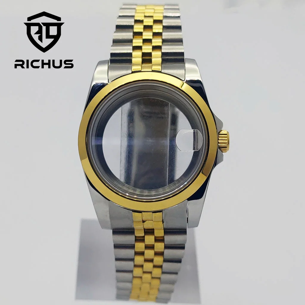 

Корпус для часов RICHUS NH35, 36/39 мм, золотой, водонепроницаемый до 100 м, подходит для механизмов NH34, NH35, NH36, ETA2824, PT5000, аксессуары для часов