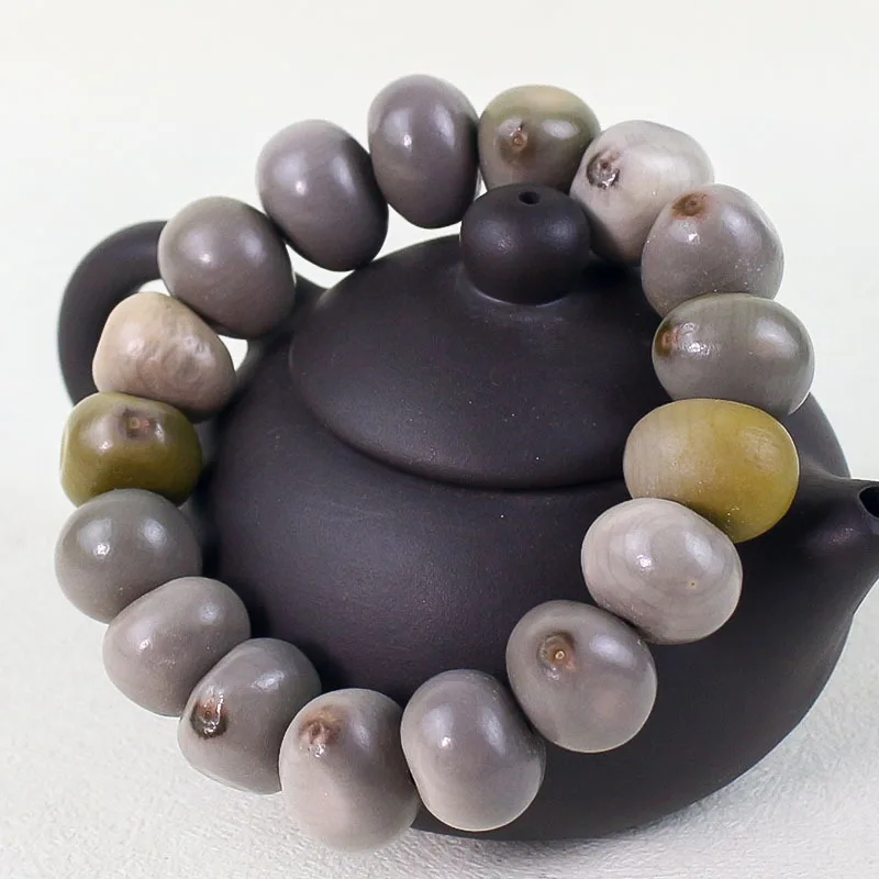 1pc Natural Moon Bodhi Seeds Elastic Bracelets Random Size Women Men Adjustable Bangles Wristbands Jewelry Birthday Gifts UNisex