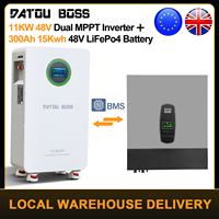 15 kWh 300Ah 48V LiFePO₄ Battery + 11 kW 48V Solar Hybrid Inverter Kit — Off-Grid / Home Backup / RV / Self-Consumption System