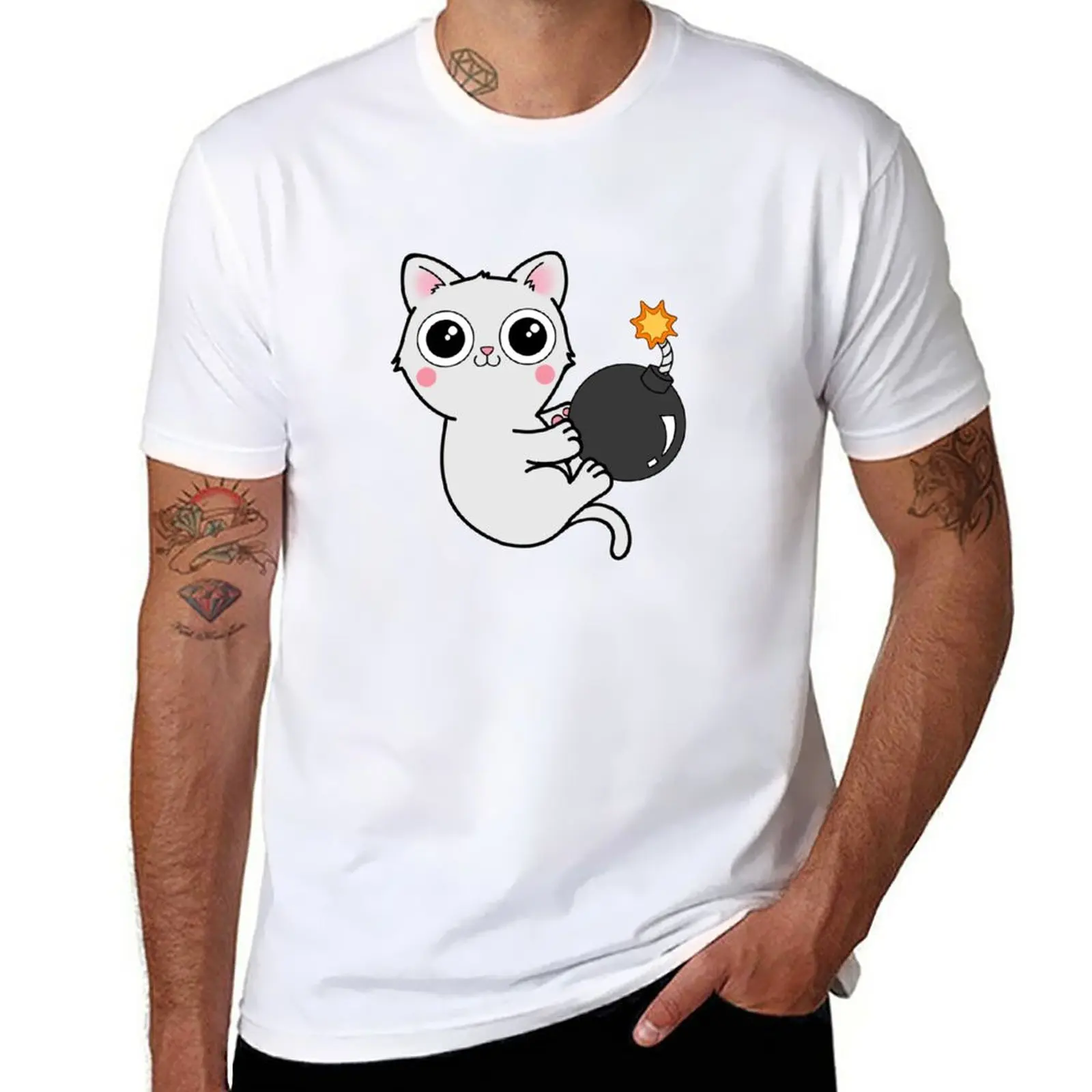 

New Kitty With a Ball of YaaAAAAA!!! - Explosives Expert Boom Cat T-Shirt graphics t shirt vintage t shirt men workout shirt