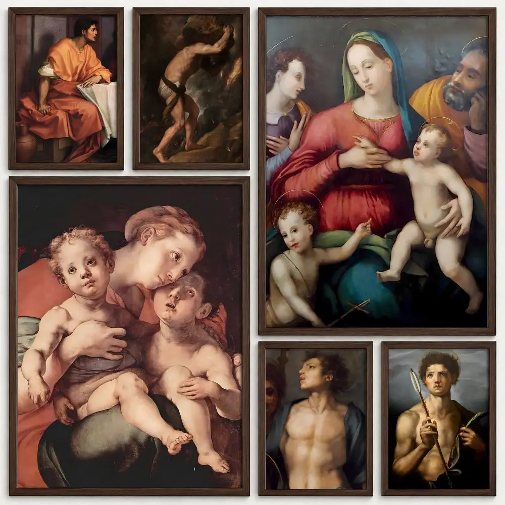 Artist Andrea del Sarto Poster Self‑Adhesive Waterproof PP Poster Coffee House Bar Wall Art Sticker Room Home Decor
