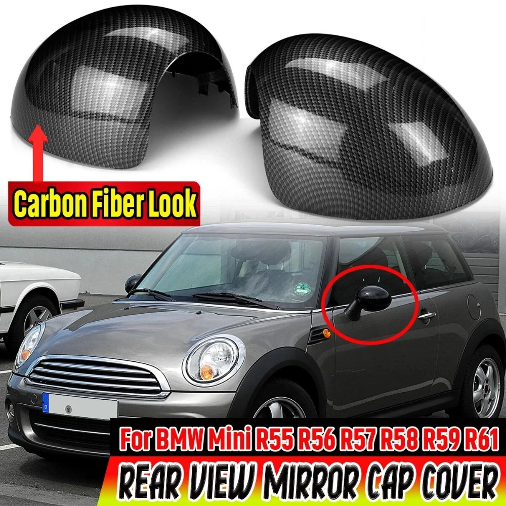 For BMW Mini Cooper R55 R56 R57 R58 R59 R61 2007-2013 Rearview Mirror Door Side Wing Cover Cap 51162754913 51162754914