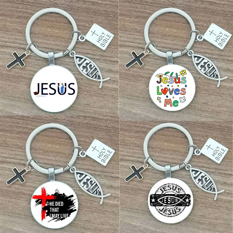 Jesus Faith Hope God Letters Diy Print Personalized Keychain Ornament Gift