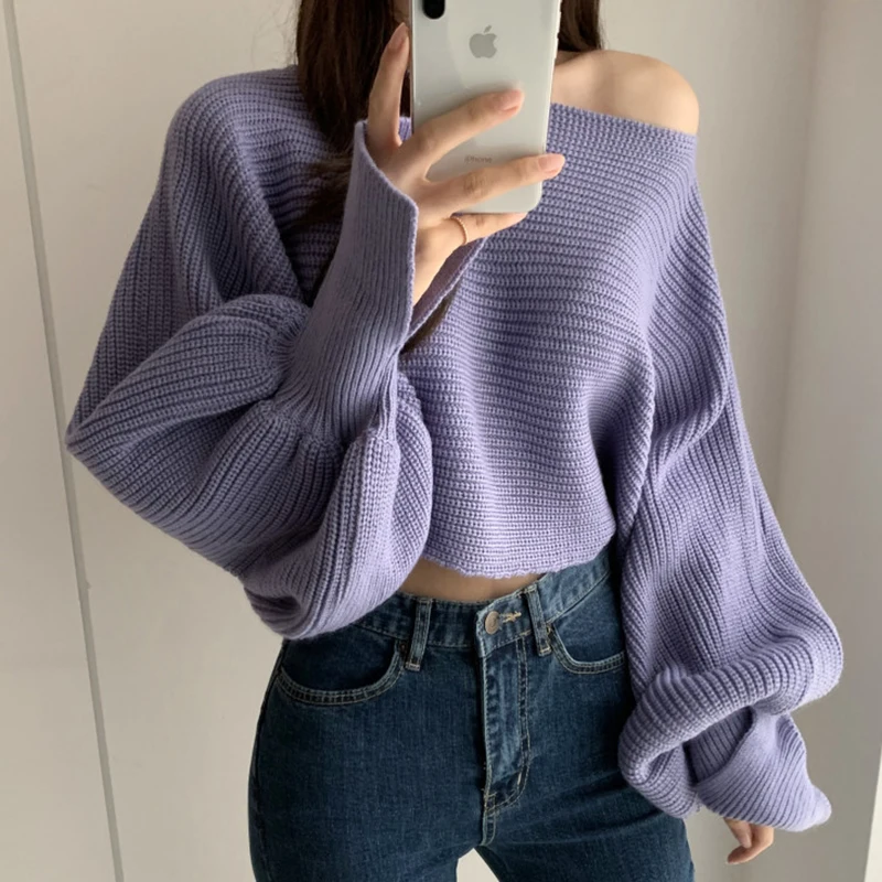 Women\'s White Gothic Vintage Pullover Knit Sweater Y2k Aesthetic Harajuku Elegant Long Sleeves Sweaters 2000s Clothes