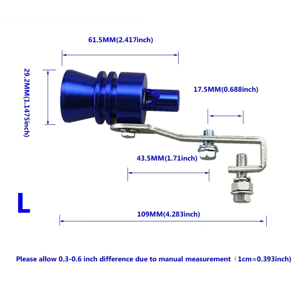 1Pcs Universal Turbo Sound Simulator Whistle Car Exhaust Pipe Whistle Vehicle Sound Muffler S/M/L/XL