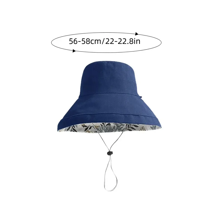 Sombrero con forma de cubo para mujer, sombrero de pescador panameño para las cuatro estaciones, ala grande, doble cara, Color sólido, visera, primavera y verano, 2025