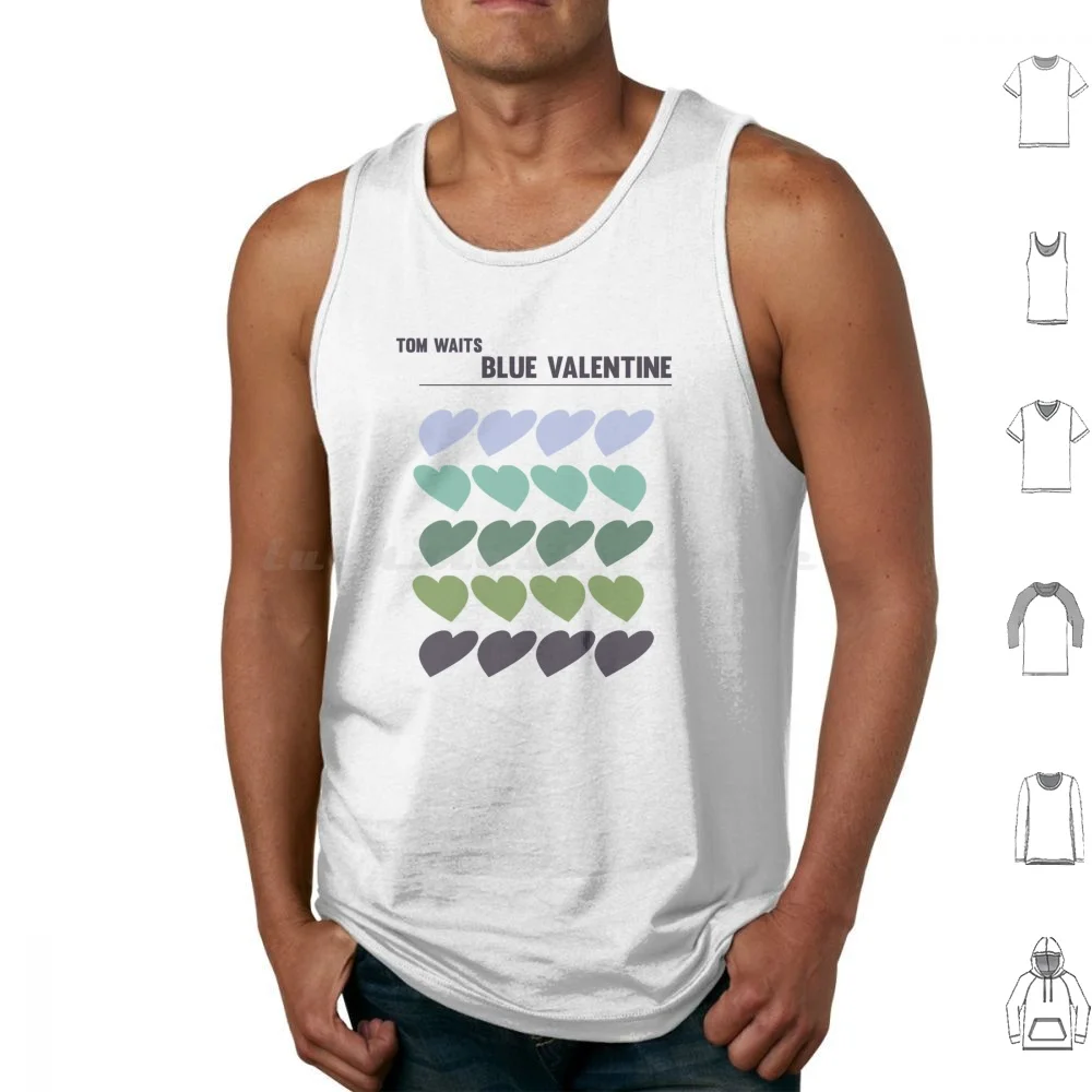Tom Waits-cubierta de libro Vintage de San Valentín, camisetas sin mangas con estampado de algodón, Tom Waits, cantante de música de Jazz Vintage de San Valentín azul
