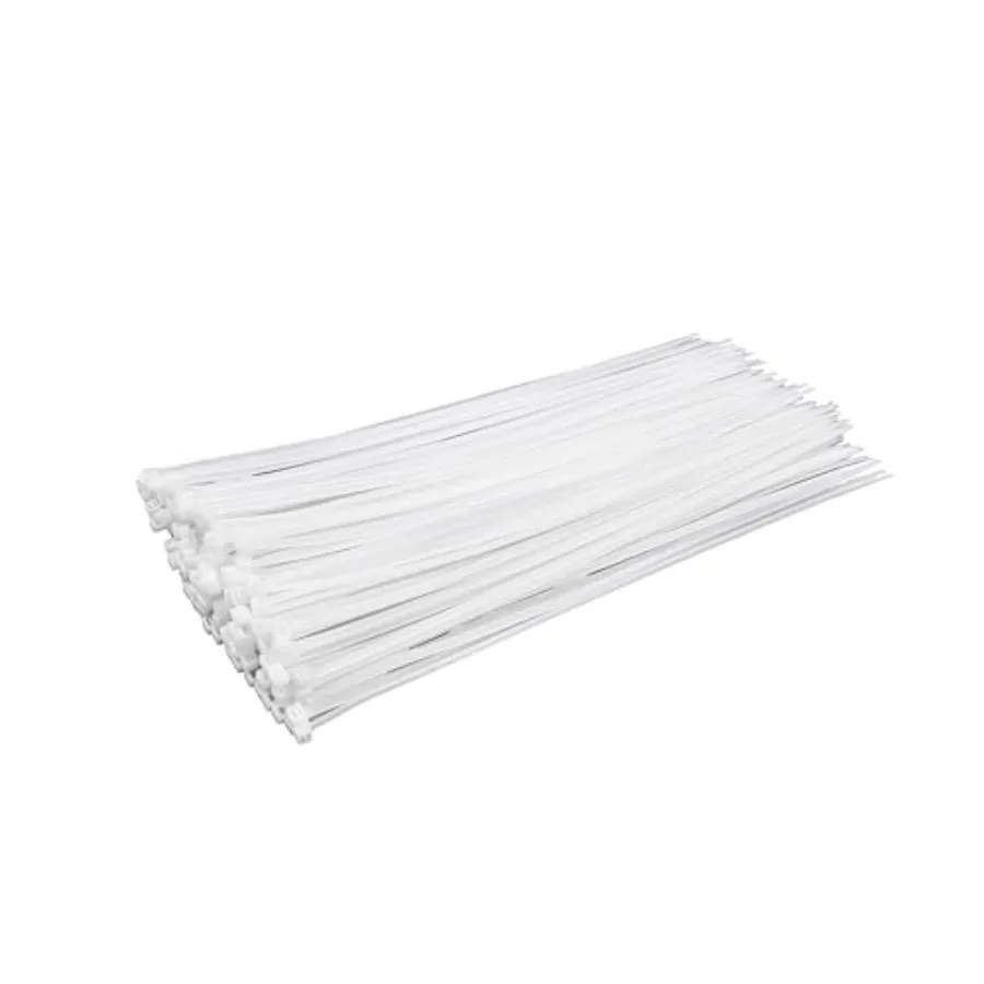White Zip Ties 14 inch 100 Pack,Clear, 50 lb, UV Resistant Cable Ties for Outdoor Use