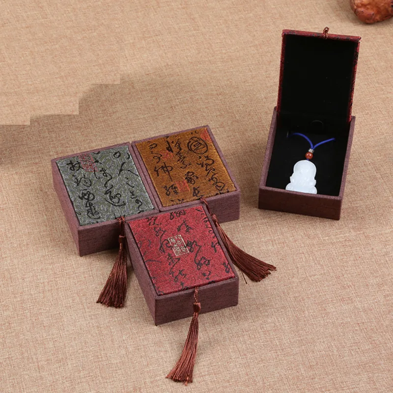 Chinese Style Mini Tin Ring Necklace Earrings Box Gift Jewelry Tin Box Storage Square Drum Tinplate Box Drawer Organizer