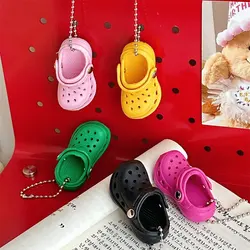 Creative Simulation Mini Slippers Pendant Cute Hole Shoes Keychain Pendant For Couples Versatile Small Accessories Pendant 