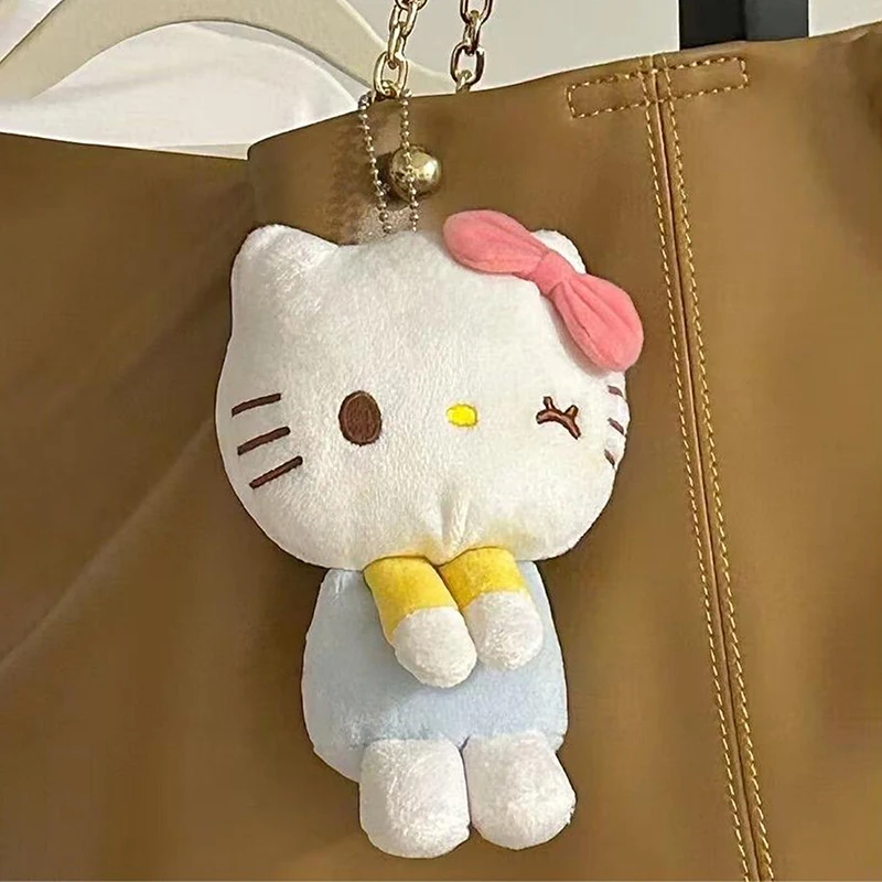 1 pz Sanrio Kawaii Hello Kitty peluche carino portachiavi Kt peluche bambola ciondolo regalo di compleanno accessori zaino