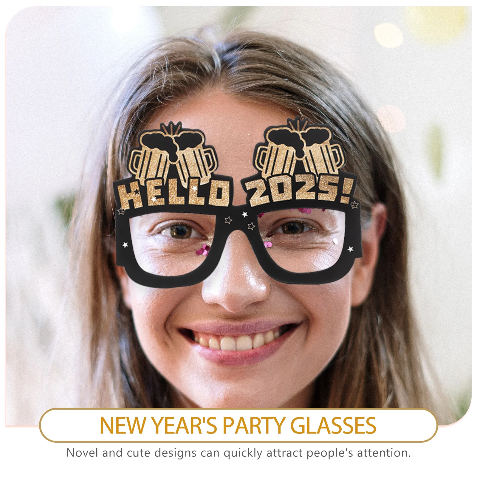 

12Pcs Happy New Year Glasses 2025 Party Supplies Eye Wear Props Creative Paper Eyeglasses Festive Celebration Decoration Fun