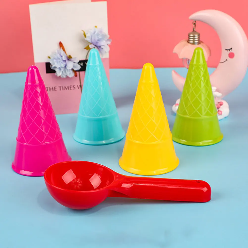 

Набор пластиковых лопаток для песка в форме рожка мороженого, портативные легкие пляжные игрушки для малышей, для летних вечеринок на открытом воздухе