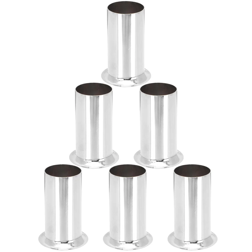 6pcs Lamp Base Sleeve Flanging Sleeve E14 Socket Chandelier Holder Tube Parts Heat Resistant Lighting Accessories