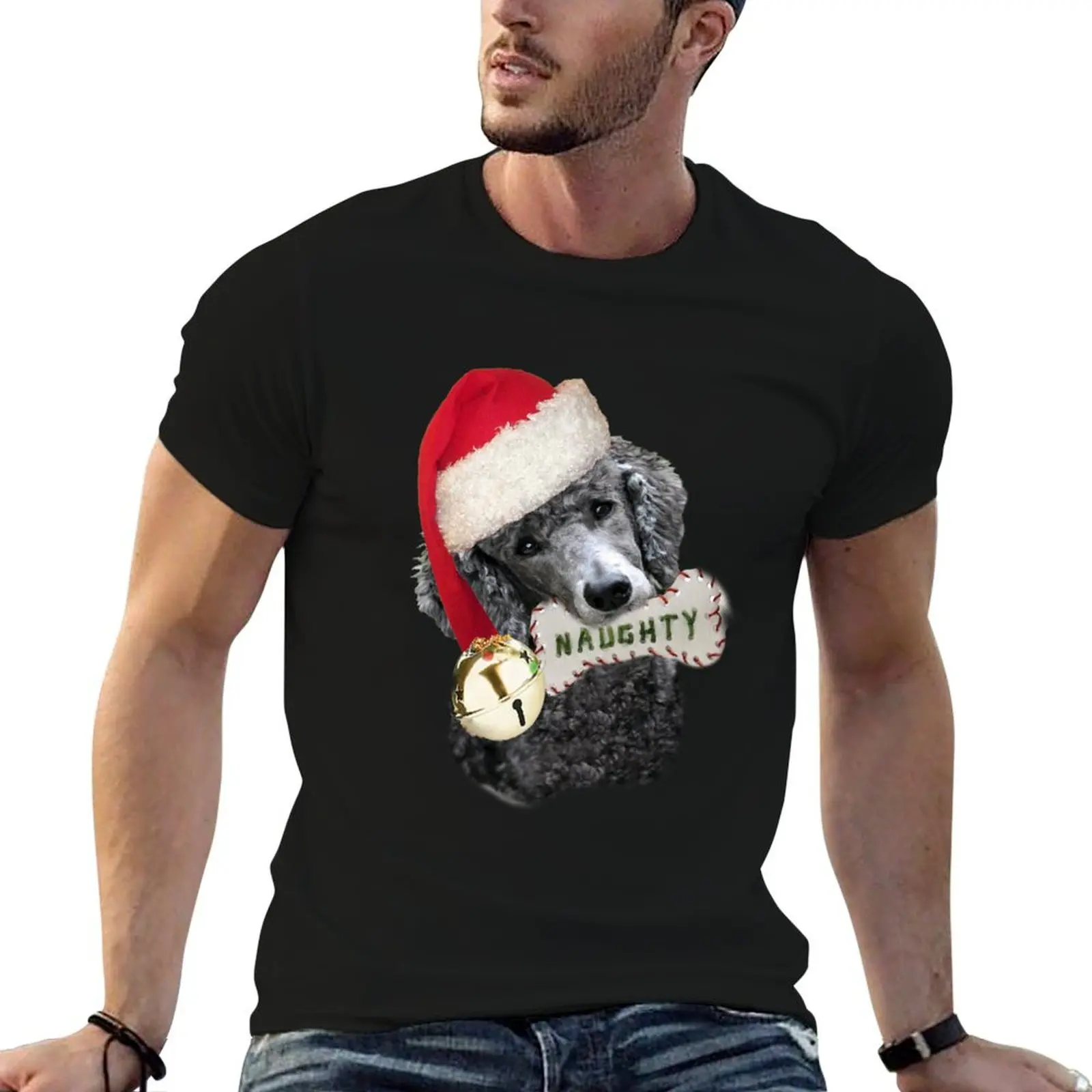 Poodle Is Naughty Christmas Holidays Apparel And Gifts T-Shirt man graphic t shirt man t shirts for men T-Shirt